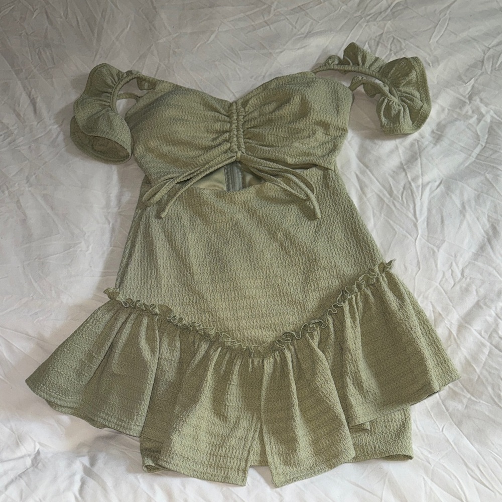 Privy Sage Green Ruffled Chemise